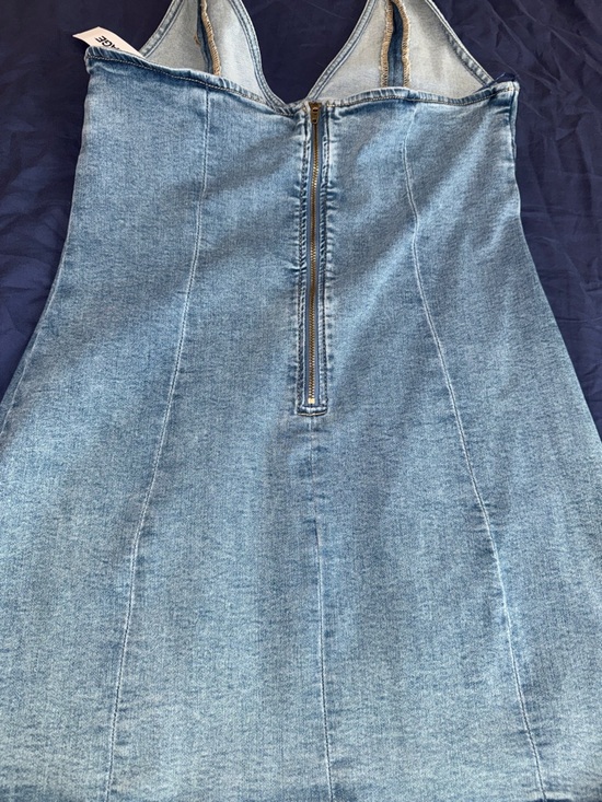 Garage Light Blue Denim Halter Dress - Picture 6 of 7